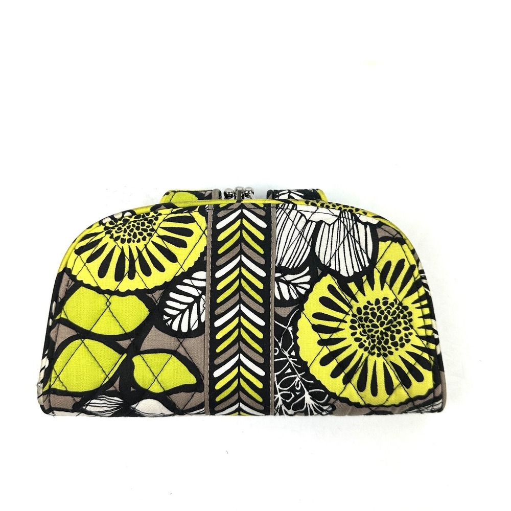 Vera Bradleyโ Citron Wallet Kiss Lock Snap Quilted Clutch Organizer